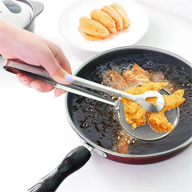 Frying filter spoon multi function kitchen gadgets filter spoon with clip s