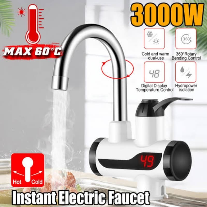 Instant Water Electric Geyser with Temp Control and DIsplay